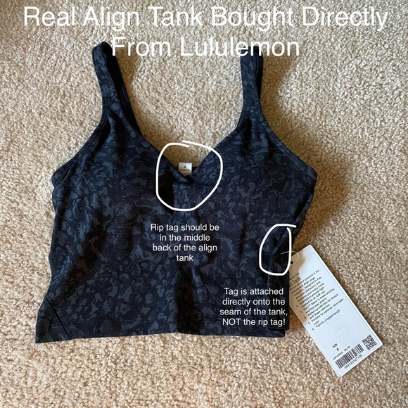 PSA - FAKE LULULEMON ALIGN TANK *Scam Alert* - Picture 9 of 11